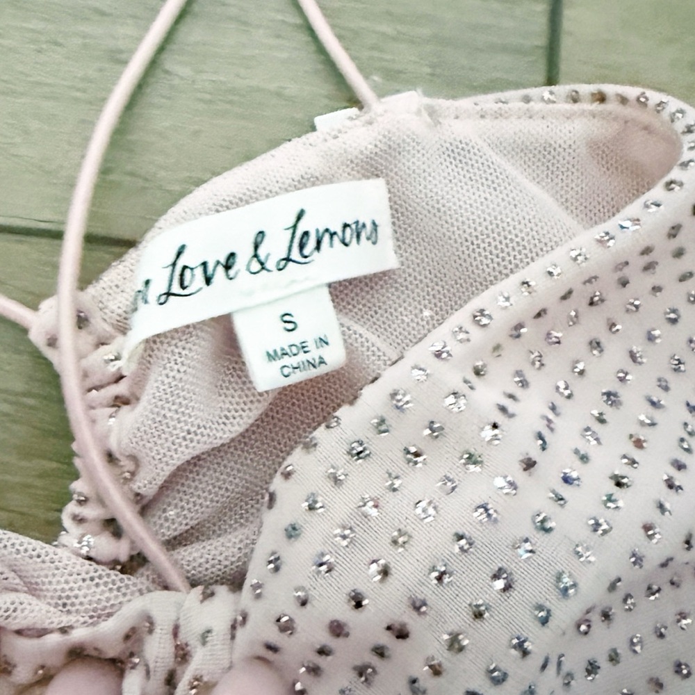 For Love and Lemons Pink All That Glitters Crop Tank - Picture 5 of 7